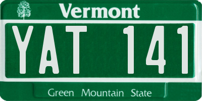 VT license plate YAT141