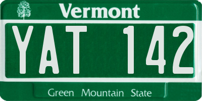 VT license plate YAT142