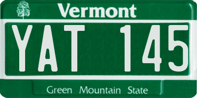 VT license plate YAT145