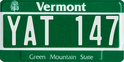 VT license plate YAT147