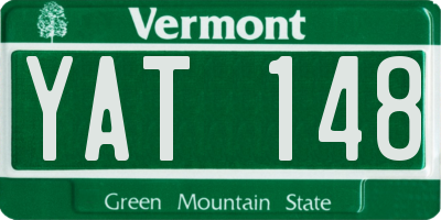 VT license plate YAT148