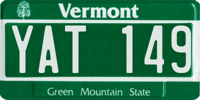 VT license plate YAT149