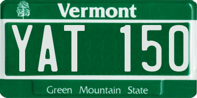 VT license plate YAT150