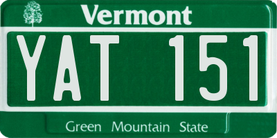 VT license plate YAT151