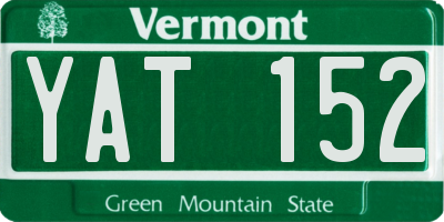 VT license plate YAT152