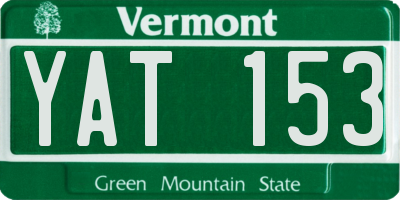 VT license plate YAT153
