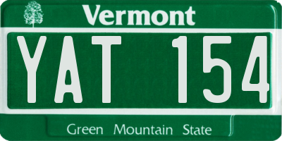 VT license plate YAT154
