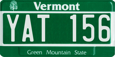 VT license plate YAT156