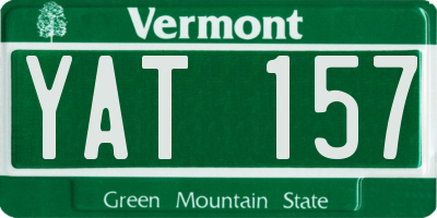 VT license plate YAT157