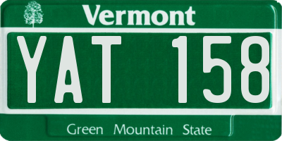 VT license plate YAT158