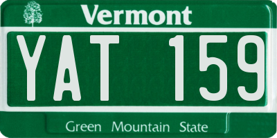 VT license plate YAT159