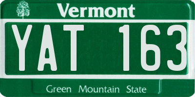 VT license plate YAT163