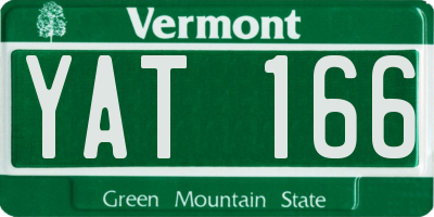 VT license plate YAT166
