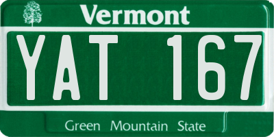 VT license plate YAT167