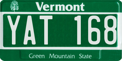 VT license plate YAT168