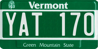 VT license plate YAT170