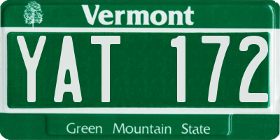 VT license plate YAT172