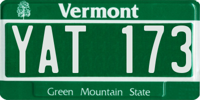 VT license plate YAT173