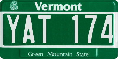 VT license plate YAT174