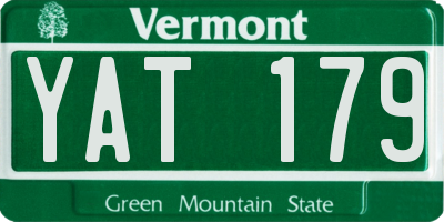 VT license plate YAT179