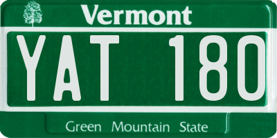 VT license plate YAT180