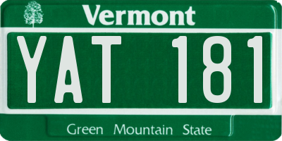 VT license plate YAT181