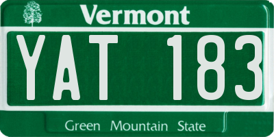 VT license plate YAT183