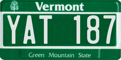 VT license plate YAT187