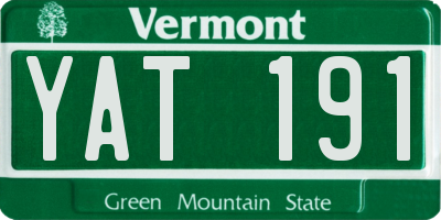 VT license plate YAT191