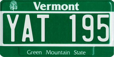 VT license plate YAT195