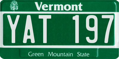 VT license plate YAT197