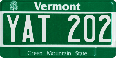 VT license plate YAT202