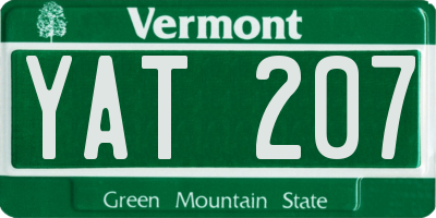 VT license plate YAT207