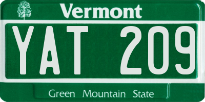 VT license plate YAT209