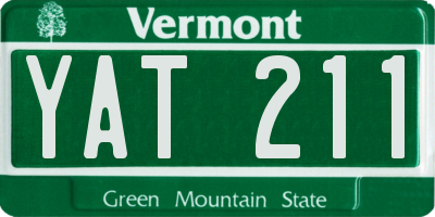 VT license plate YAT211