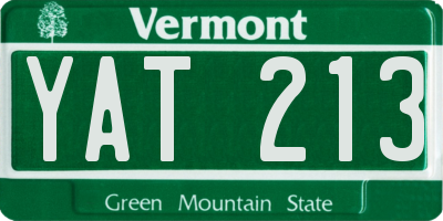 VT license plate YAT213