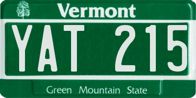VT license plate YAT215