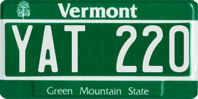 VT license plate YAT220
