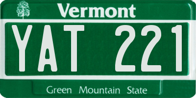VT license plate YAT221
