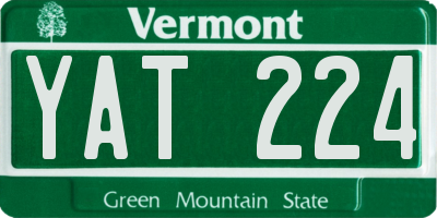 VT license plate YAT224