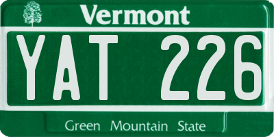 VT license plate YAT226