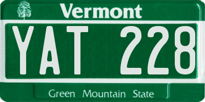 VT license plate YAT228