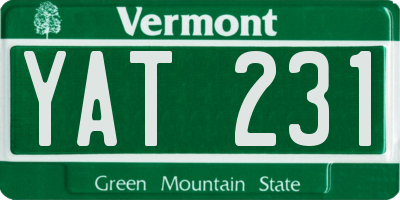 VT license plate YAT231