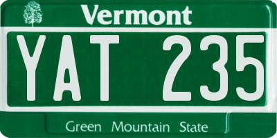 VT license plate YAT235