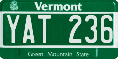 VT license plate YAT236