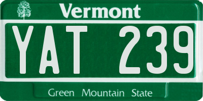 VT license plate YAT239