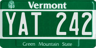 VT license plate YAT242