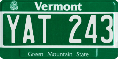 VT license plate YAT243