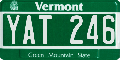 VT license plate YAT246