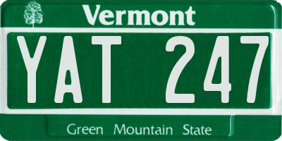 VT license plate YAT247